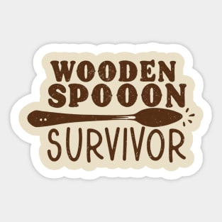 wooden spoon survivor Sticker